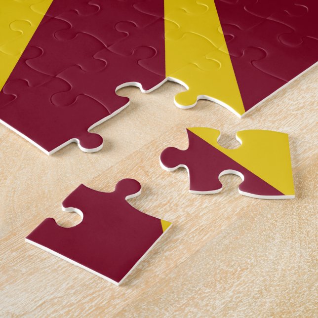 Graduation School Colours Red And Gold Jigsaw Puzzle (Side)