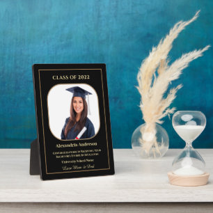 Graduation School Photo Gold Modern Custom Plaque