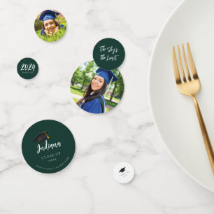 Graduation Script Photo Green Grad 2024 Party Confetti
