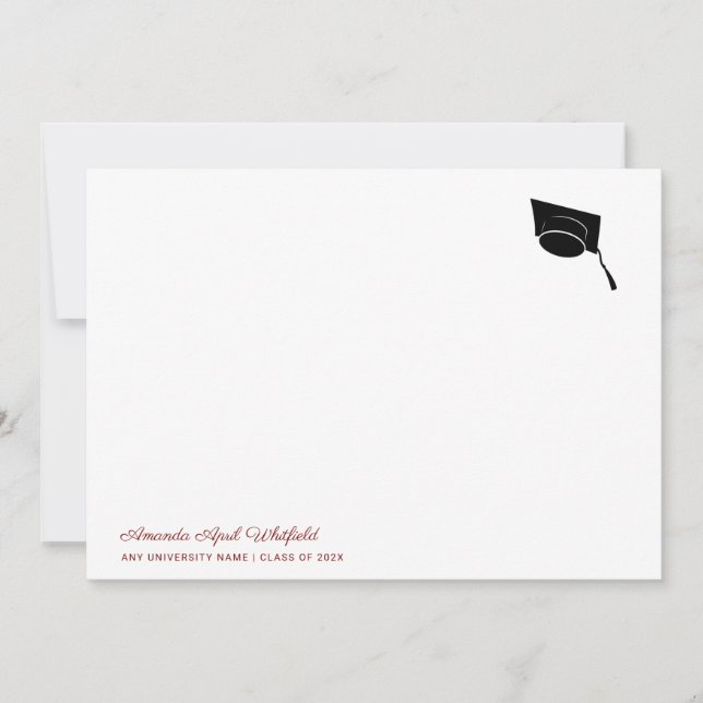 Graduation Script Typography Grad 2026 Cap Card (Front)