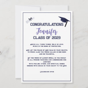 Graduation Scripture Purple Greeting Card