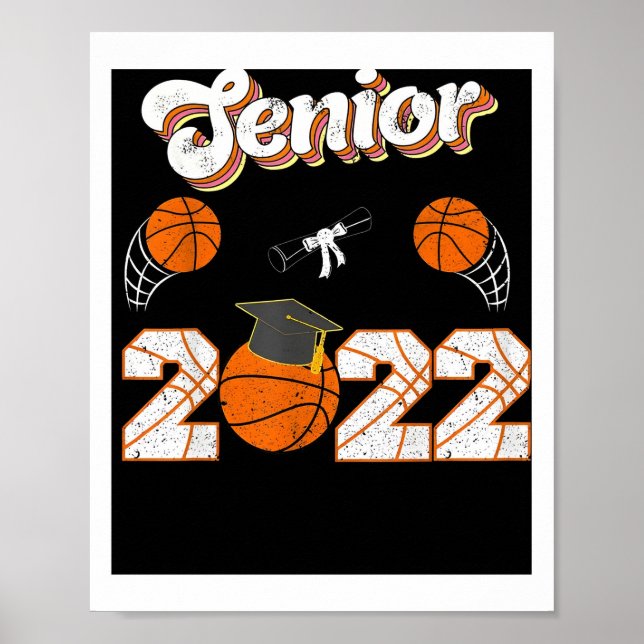 Graduation Senior Basketball Player Poster (Front)
