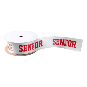 Graduation Senior Block Letter Class of 2019 Satin Ribbon