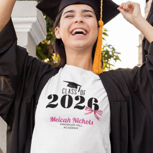 Graduation Senior College Leavers Coquette Bow T-Shirt