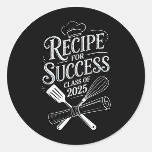 Graduation Senior Cooking Lover Recipe Success Cl Classic Round Sticker