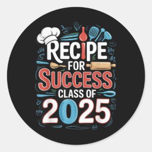 Graduation Senior Cooking Lover Recipe Success Cl Classic Round Sticker