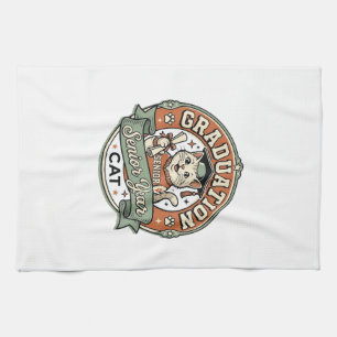 Graduation Senior Year Cat Graduation Senior Year Tea Towel