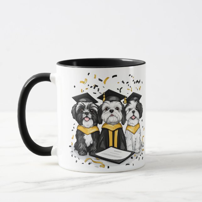Graduation Shih Tzu Dogs Mug (Left)