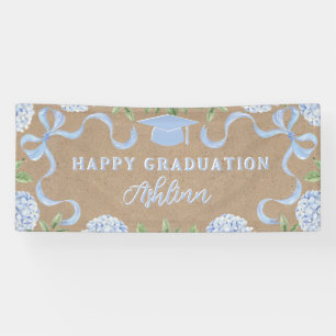 Graduation Sign Kraft Coloured Blue Hydrangea Larg