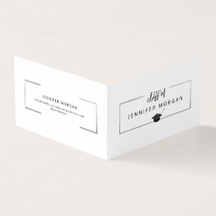 Graduation Silver Elegant folded Name Card