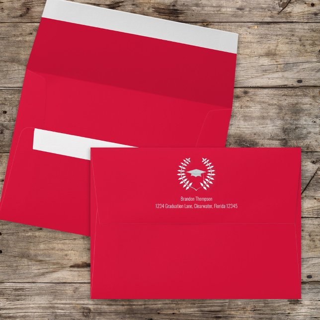 Graduation Simple Classic Laureate Crimson Red Envelope (Creator Uploaded)