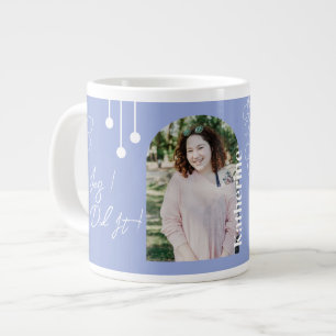 Graduation Simple Foliage Photo Lavender Large Coffee Mug