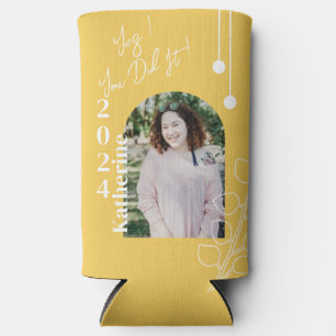 Graduation Simple Foliage Photo Mustard Seltzer Can Cooler
