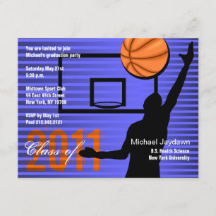 Graduation Sport Party Invitation Basketball