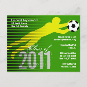 Graduation Sport Party Invitation Soccer