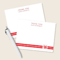 Graduation Sporty Stripes Bright Red