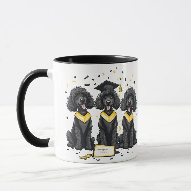 Graduation Standard Poodle Dogs Mug (Left)