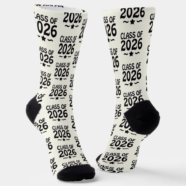 Graduation Star Class of 2026 Grad  Socks (Angled)