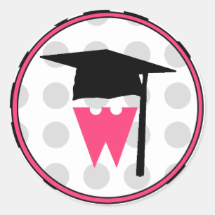 Graduation Sticker - Monogrammed polka dot sticker