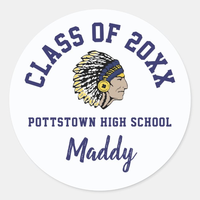 Graduation Stickers Pottstown High School, Custom (Front)