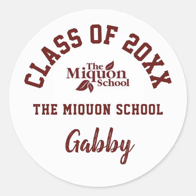 Graduation Stickers The Miquon School, Custom (Front)