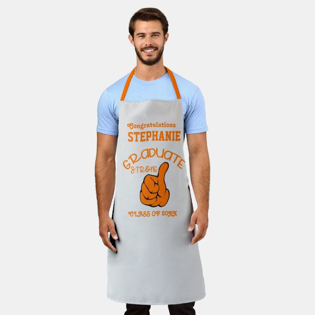 Graduation Strong Party Cookout Griller Apron (Worn)