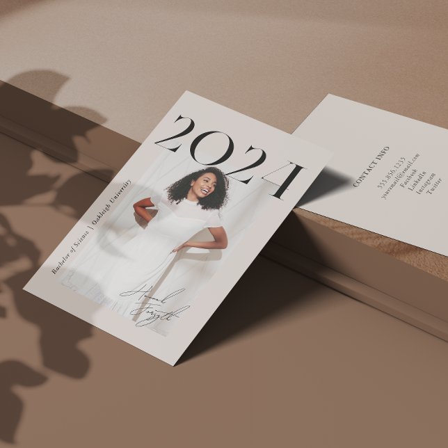 Graduation Student School Networking Modern Photo Business Card (Creator Uploaded)