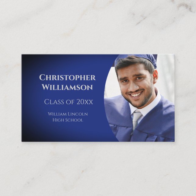 Graduation Student School Networking Photo Business Card (Front)