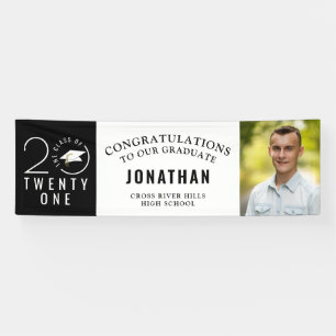 Graduation Stylish 2021 Typography Photo Black Banner