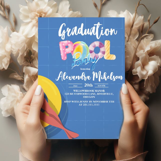 Graduation Summer Pool Party Invitation (Creator Uploaded)