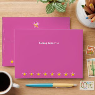 Graduation Super Grad Pink Rectangular Editable Envelope