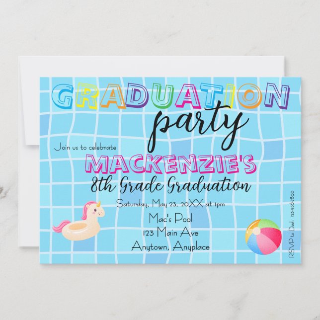 Graduation Swim Party Invitation (Front)