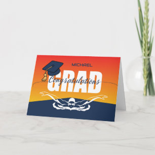 Graduation Swimming Athlete Congratulations Grad Card
