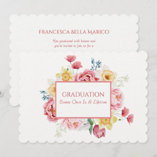 Graduation Tea Daughter Pink Peonies Invitation