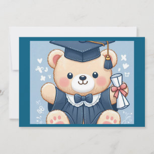 "Graduation Teddy Bear Delight" Invitation