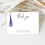 Graduation Thank You Blue Tassel<br><div class="desc">Simple graduation theme thank you card with blank space to write hand written messages in the middle. There is an illustration of a blue tassel on the side.</div>