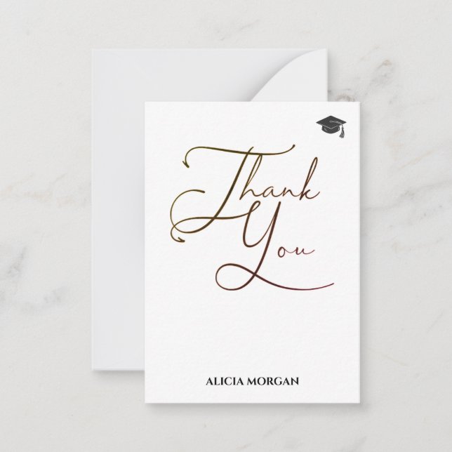 Graduation Thank You Card | Asmelina Harley Script (Front)