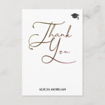 Graduation Thank You Card | Asmelina Harley Script