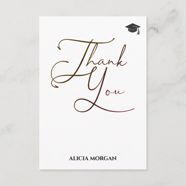 Graduation Thank You Card | Asmelina Harley Script (Front)