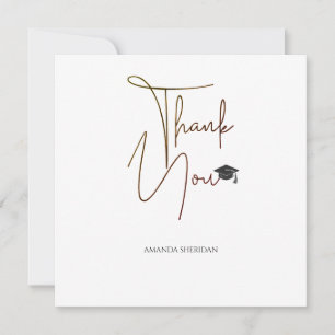 Graduation Thank You Card Dalton White Serif Black