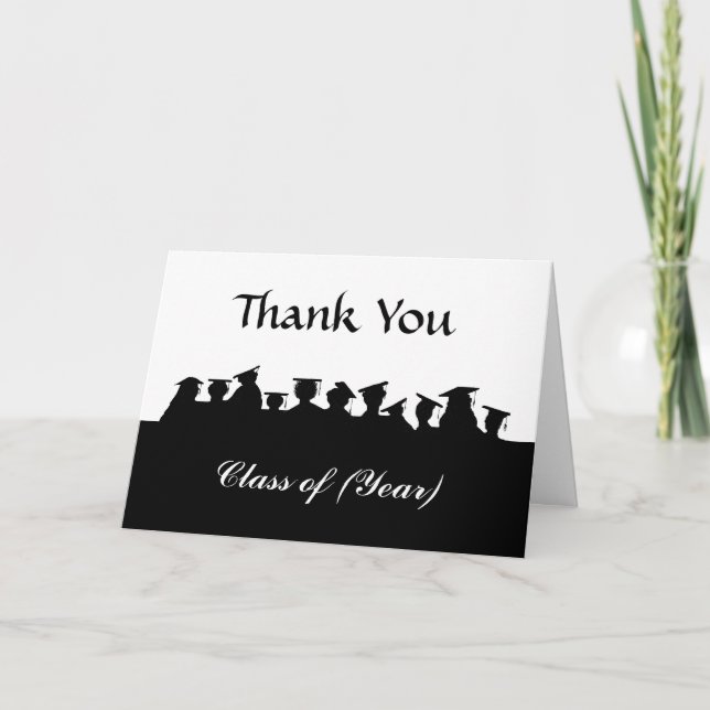 Graduation Thank You Card of Grad Silhouettes (Front)