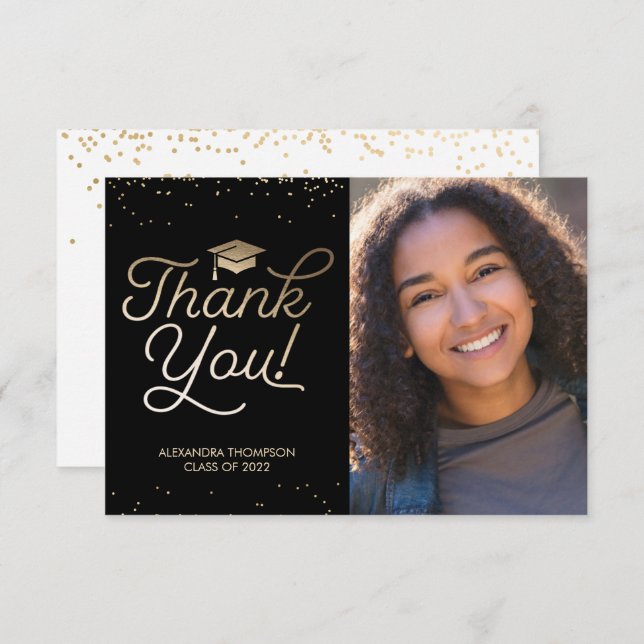 Graduation Thank You Card - Photo, Message (Front/Back)