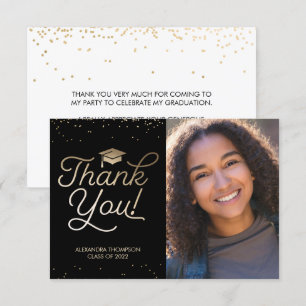 Graduation Thank You Card - Photo, Message
