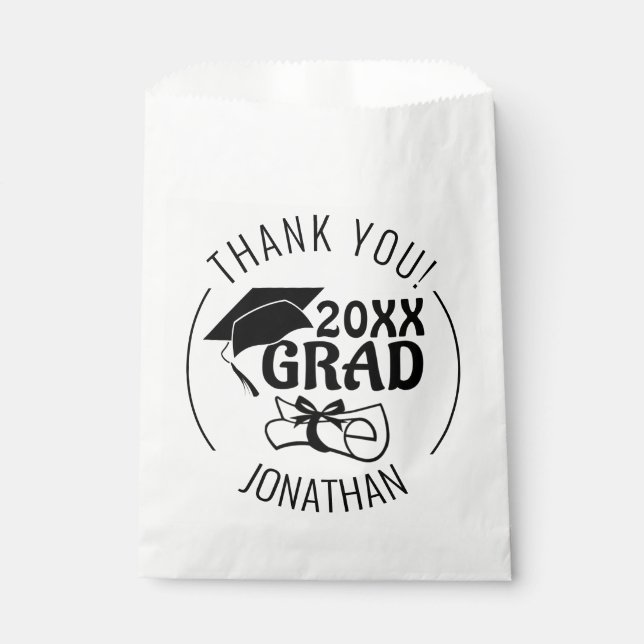 Graduation Thank You Class Year GRAD Personalised Favour Bag (Front)