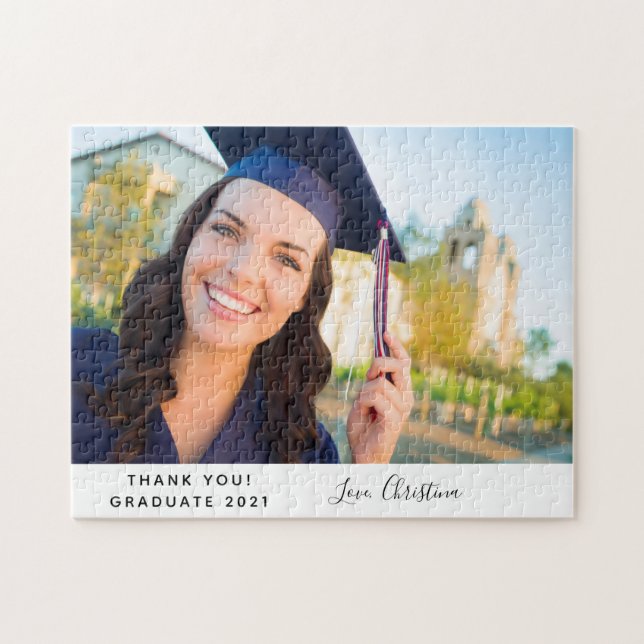 Graduation thank you custom photo jigsaw puzzle (Horizontal)