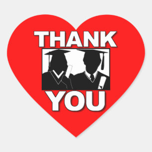 Graduation Thank You Heart Sticker Gown 4