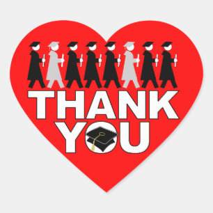 Graduation Thank You Heart Sticker Processional