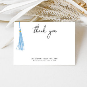 Graduation Thank You Light Blue Tassel Card