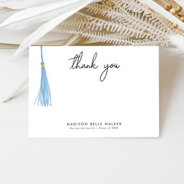 Graduation Thank You Light Blue Tassel Card (Creator Uploaded)