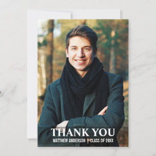 Graduation Thank You Modern Photo Card L W
